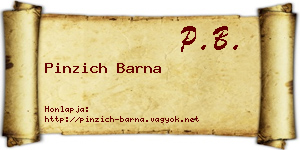 Pinzich Barna névjegykártya